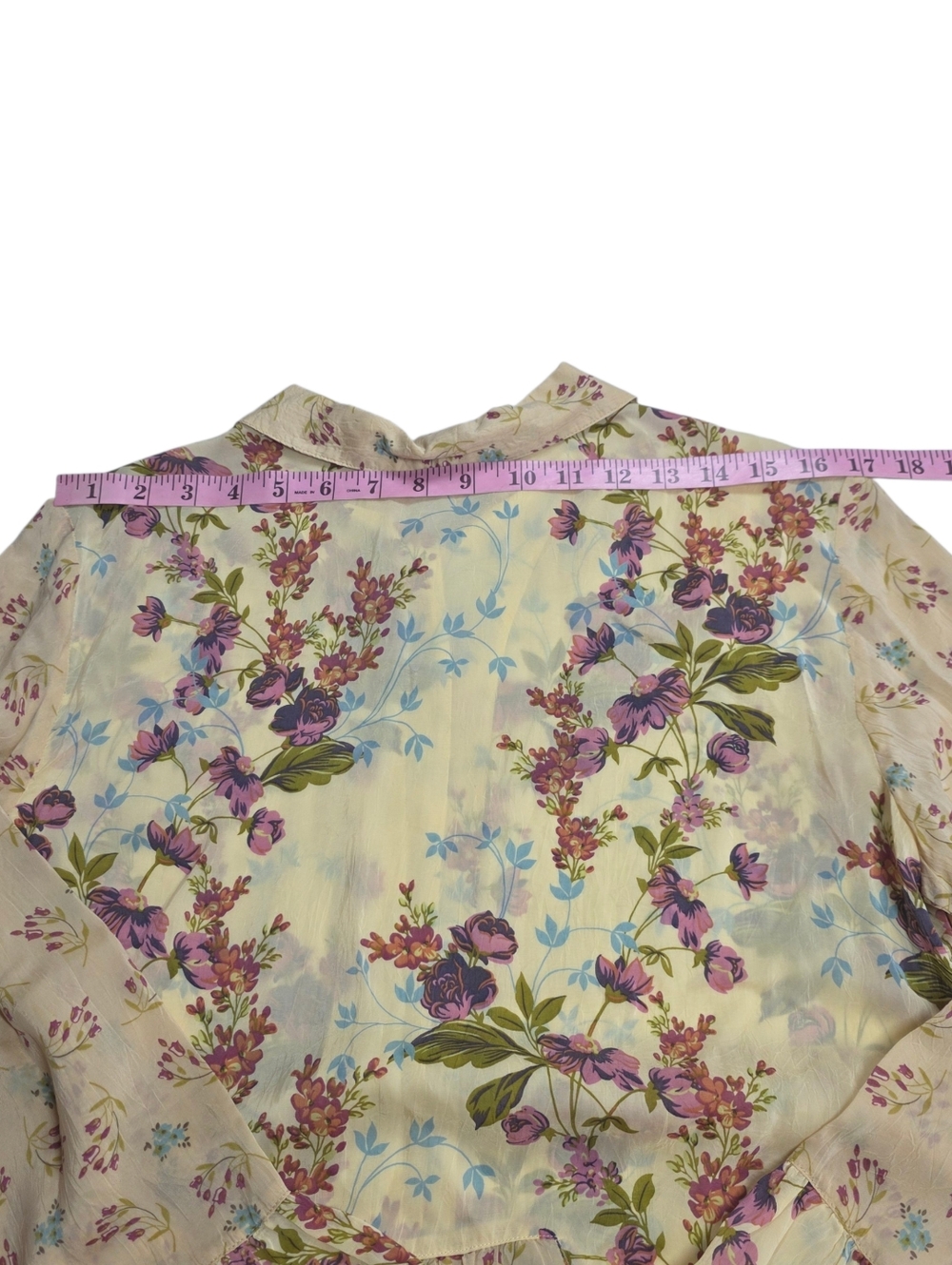 J Jill Sheer Retro Floral Button Down Women's Shirt - Picture 8 of 14